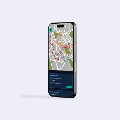 Digitale PubGolf route in Eindhoven zichtbaar op smartphone met geplande stops langs kroegen in de binnenstad